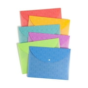 U Brands Single Pocket Poly Document Holders, 6 Count, Snap Closure, Multi-Color, 8.5 x 11 in.