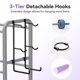 thumbnail image 5 of Estante de almacenamiento para gimnasio en casa Josmimic de 3 niveles, resistente, con ganchos, 5 of 7
