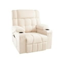 thumbnail image 5 of Papajet Manual Recliner Chair for Adults,Classic Overstuffed Reclining Chair for Living Room with Cup Holders,Side Pockets,Beige, 5 of 10