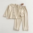 thumbnail image 3 of REDARER Girls' Cotton Striped Open - Front Cardigan Long Sleeve Winter Sleepwear Set - Cozy Kids Loungewear & Home Pajamas Outfit,4-5 Years, 3 of 6