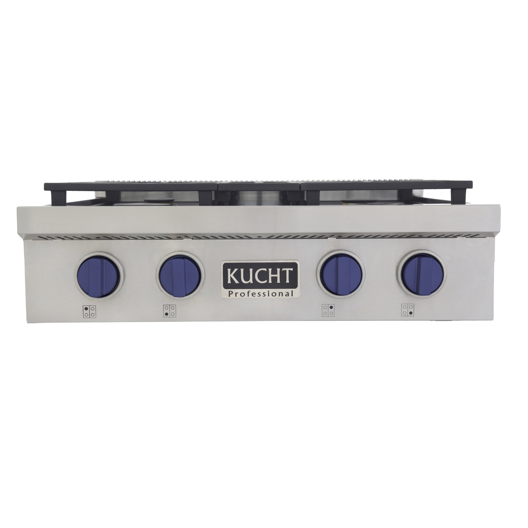 30 in. Propane Gas Range Top in Stainless Steel with Royal Blue Knobs