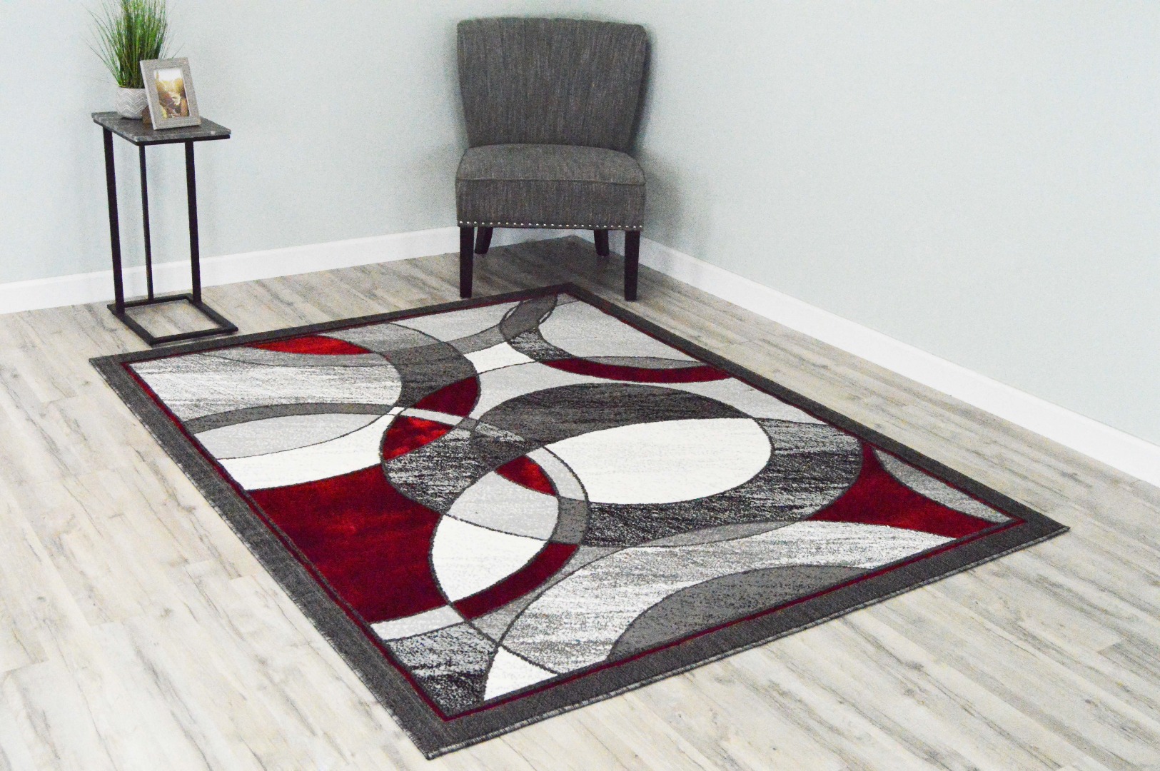 Luna Polyester Modern Circles Contemporary Abstract Area Rug Design