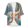 thumbnail image 4 of Summer savings 2024,Abomasnow Summer Cardigans for Women Lightweight 3/4 Sleeve Print Open Front Kimono Outwear Loose Swimsuit Cover Ups, 4 of 5