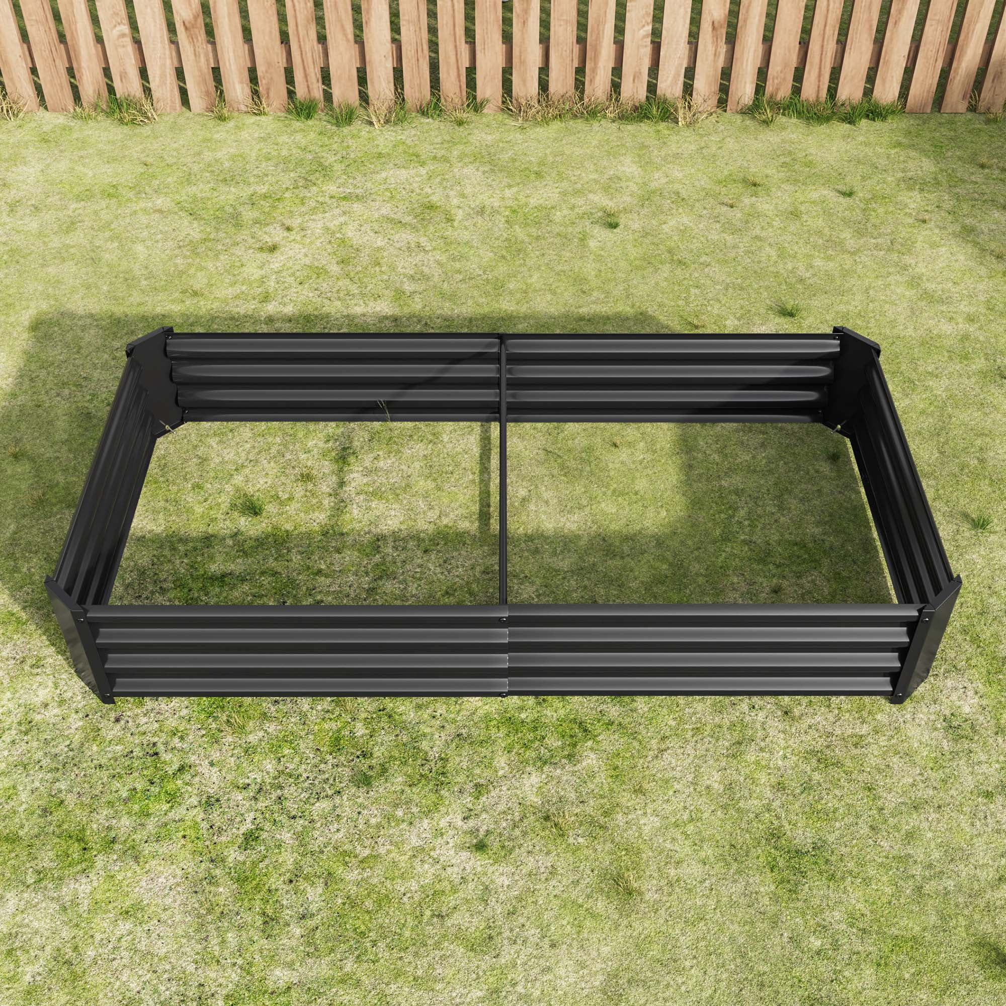 Aukfa Raised Garden Bed Outdoor, Large Heavy Metal Planter Box Steel Kit for Vegetables Flowers Herb, 6 ft x 3 ft, Black