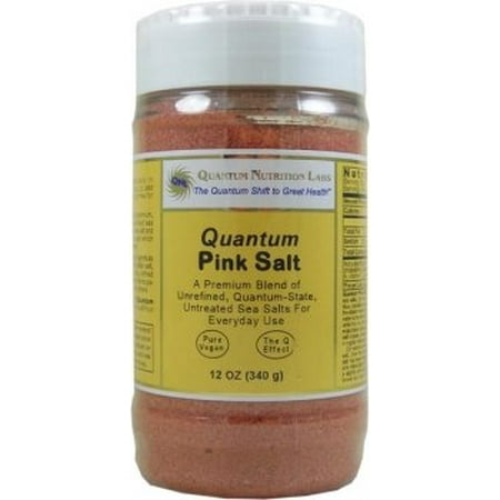 Quantum Pink Salt, 12 oz - A Premium Blend of Unrefined, Untreated Sea Salts for Everyday Use with No Anti-Clumping Agents or