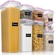 thumbnail image 1 of Juego de Contenedores de Almacenamiento, Almacenamiento de Cereales y Alimentos, Plástico Sin BPA, Herméticos, Juego de 7, 24 Etiquetas para Cereales, Harina, Azúcar, etc., 1 of 6