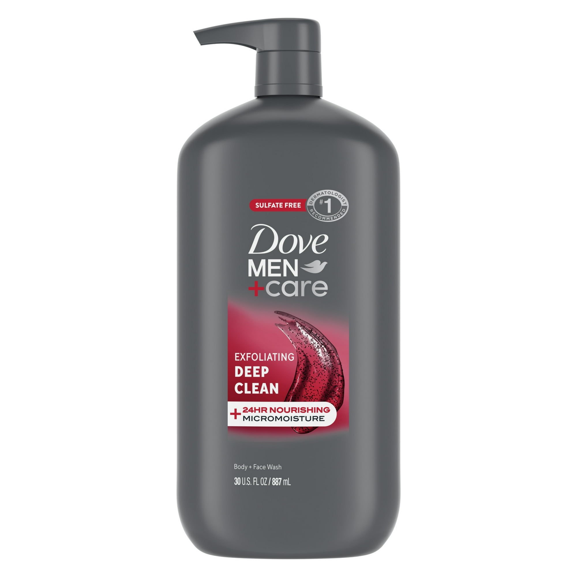 Dove Men+Care Body And Face Wash For Men, Exfoliating Deep Clean With 24-Hour Nourishing Micromoisture Technology Body Wash, ,30 fl oz