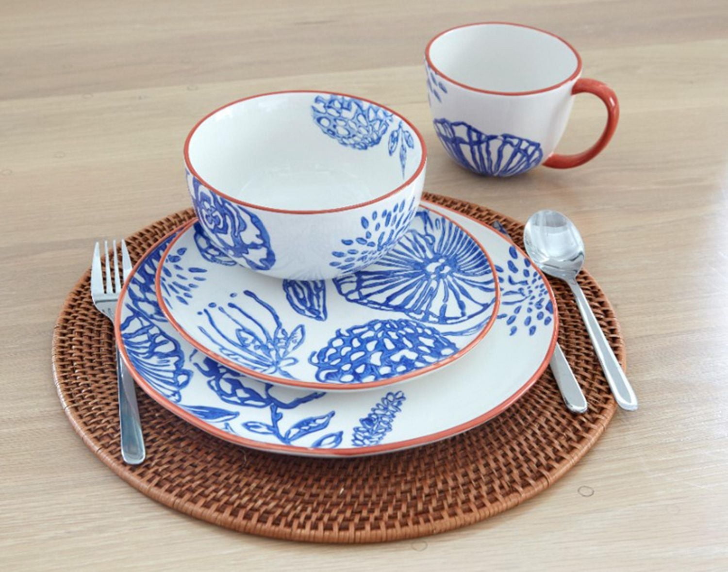 BEGONIA DINNERWARE SET 16PC