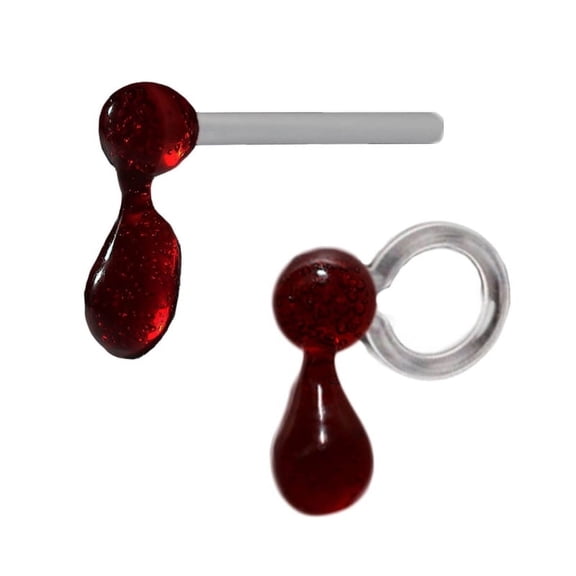 ZPAQI Punk Red Dripping Blood Stud Earrings for Women Vintage Hyperbole Earrings Gift