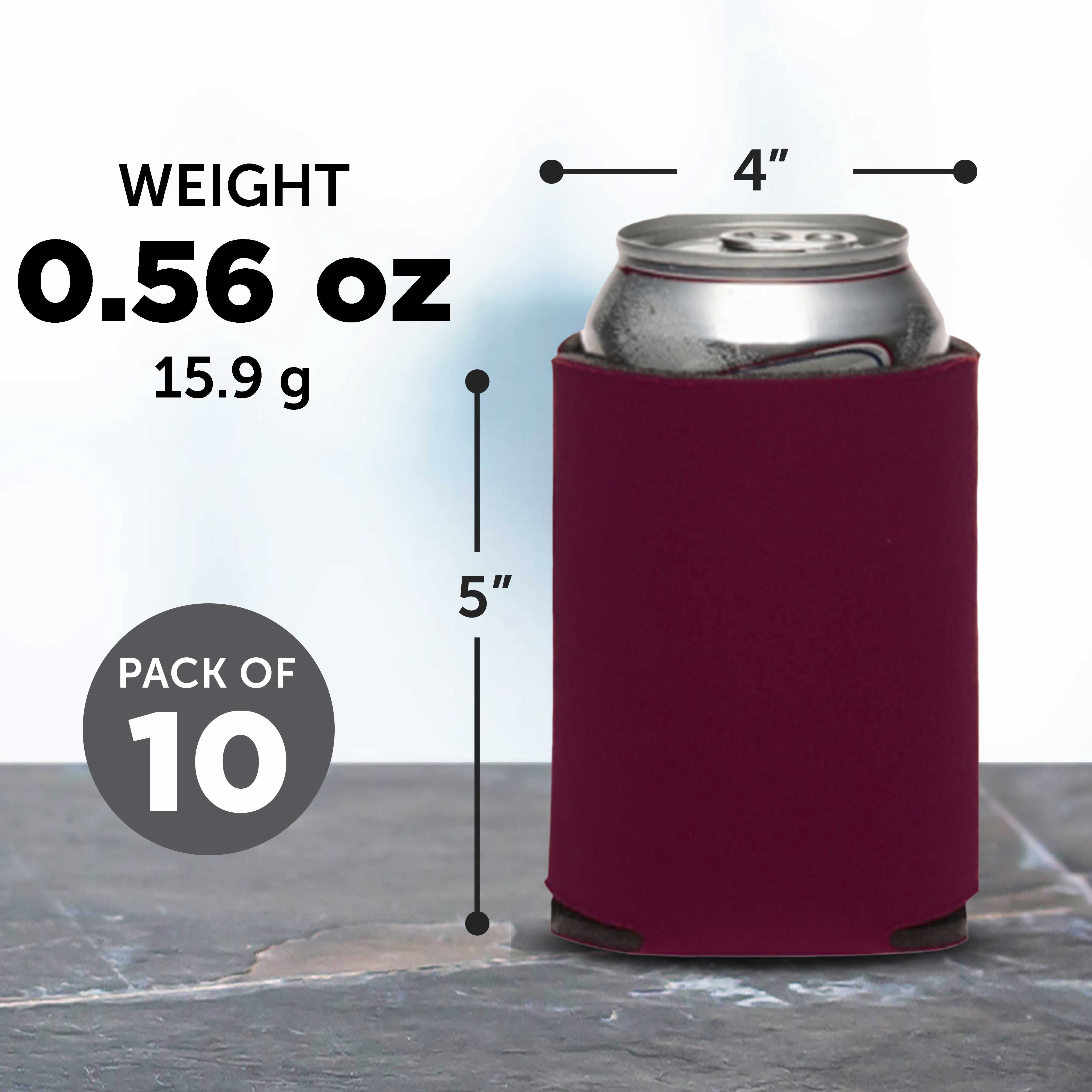 Three Hearts Collapsible Wedding Can Coolers Set of 10, Bulk Pack - Great for Beer, Soda, Other Beverages - Burgundy