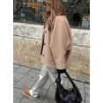 thumbnail image 2 of Abrigo informal de lana con solapa para mujer, Chaqueta corta de gran tamaño con bolsillos, ropa de calle, otoño, 2024, 2 of 5