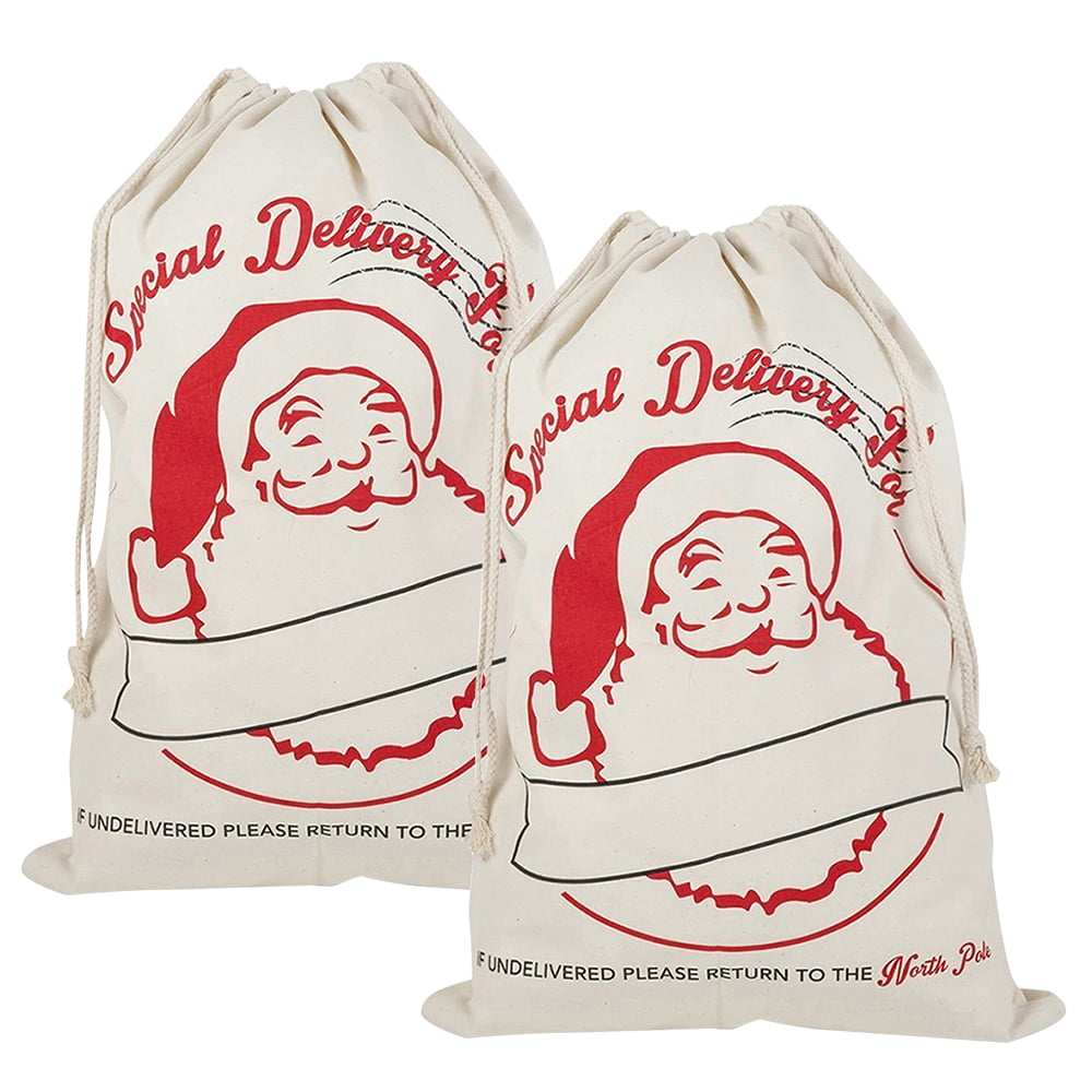 Personalized Christmas Santa Sack XMAS Gift Sack Stocking Storage Canvas Bag 