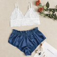 thumbnail image 3 of dazeni Womens Sheer Floral Lace Pajamas Sets See Through Sleepwear Cami Top Bra and Panty 2 Piece Nightwear Pjs Lounge Sets, 3 of 4