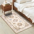 thumbnail image 5 of MeyJey Oriental Indoor Area Rug 3'x5' Non-Slip Machine Washable Vintage Distressed Floor Carpet for Living Room Bedroom Dining Kitchen Hallway, Beige/Brown, 5 of 15