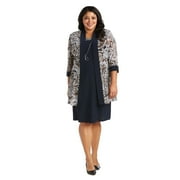 Two-Piece Printed Jacket and Dress Set - Plus