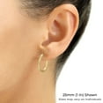 thumbnail image 5 of Tilo Jewelry 14K Yellow Gold Chunky Square Tube Hoop Earrings with Diamond-Cut Engraving for Womens & Unisex | 30mm, 5 of 11