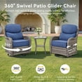 thumbnail image 3 of Unnifurnzi 7 Pieces Patio Furniture-All Weather Wicker Outdoor Swivel Chairs Set of 4 High Back Patio Sofa with Outdoor Footstool Outdoor Patio Furniture for Deck Porch Poolside Balcony-Gray/Blue, 3 of 7