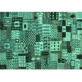 thumbnail image 1 of Ahgly Company Machine Washable Indoor Rectangle Abstract Turquoise Blue Contemporary Area Rugs, 2' x 4', 1 of 4