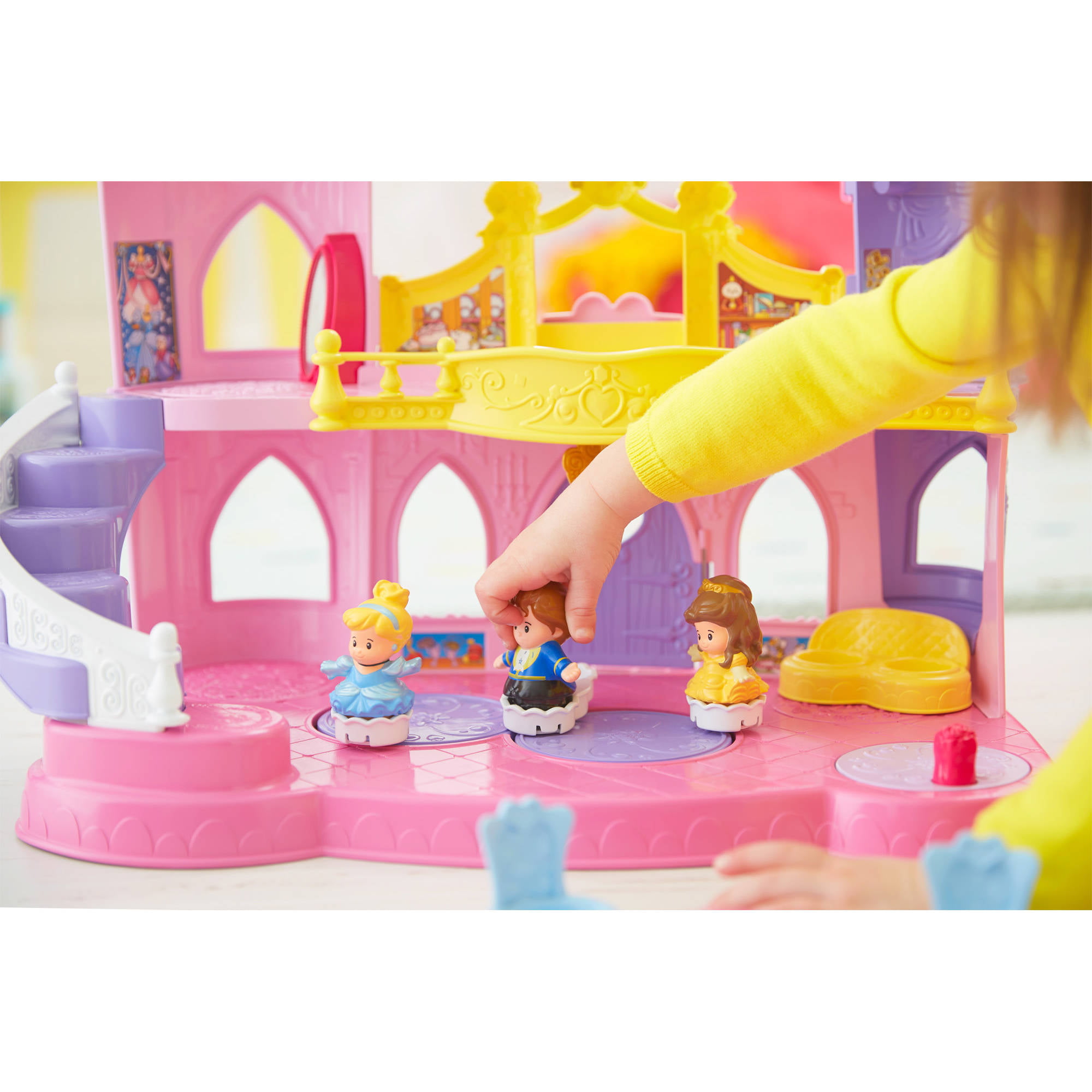 Fingerhut - Disney Princess Little People Magical Lights and Dancing Castle  Playset