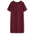 thumbnail image 3 of Celmia Women All-match Round Neck Short Sleeve Shirt Dress with Pocket, 3 of 9