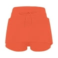 thumbnail image 4 of GEWSEY Skorts for Women Dressy Casual Plus Size High Waist Skirt with Shorts Underneath Tennis Skorts with Pockets Tummy Control Orange, 3XL, 4 of 6