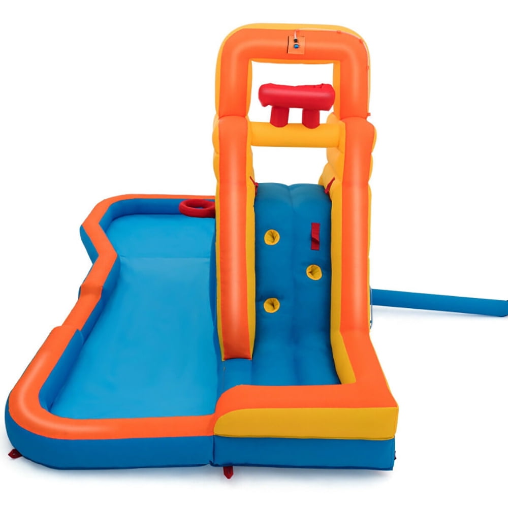 Aimee Lii Inflatable Water Bouncer with Climbing Wall and Ball Hoop, Kids Bounce House, Toddlers Boys Girls Backyard Party Gifts
