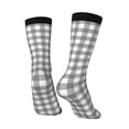 thumbnail image 3 of Goofa Gray Checkboard Printed Men's Crew Socks, Soft Durable Breathable Moisture-Wicking with Odor Control Cotton socks, 3 of 9