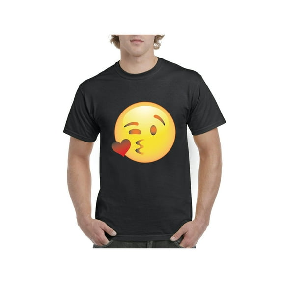Men's T-Shirt Short Sleeve - Emoji Winky Face