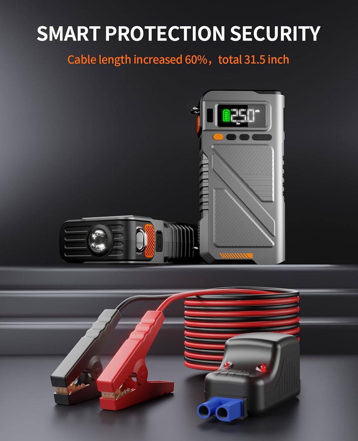 Geeneu  Car Jump Starter with Air Compressor, 8000A Jump Box Combo 150PSI Tire Inflator, 12V Vehicle Jump starter Power Pack for All Gas/12L Diesel