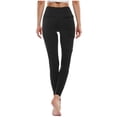 thumbnail image 4 of Eiyaclvo Leggings for Women Slim Fit Stretch Pants with Pockets Elastic High Waisted Leggings Soft Comfy Yoga Leggings Lightweight Athletic Leggings, 4 of 8
