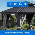 thumbnail image 4 of Dextrus 10x10ft Outdoor Hardtop Gazebo with Nettings & Gray Curtains,Heavy Duty Steel Double Galvanized Roof Canopy for Garden, Patio, Lawns, Black&Gray, 4 of 10