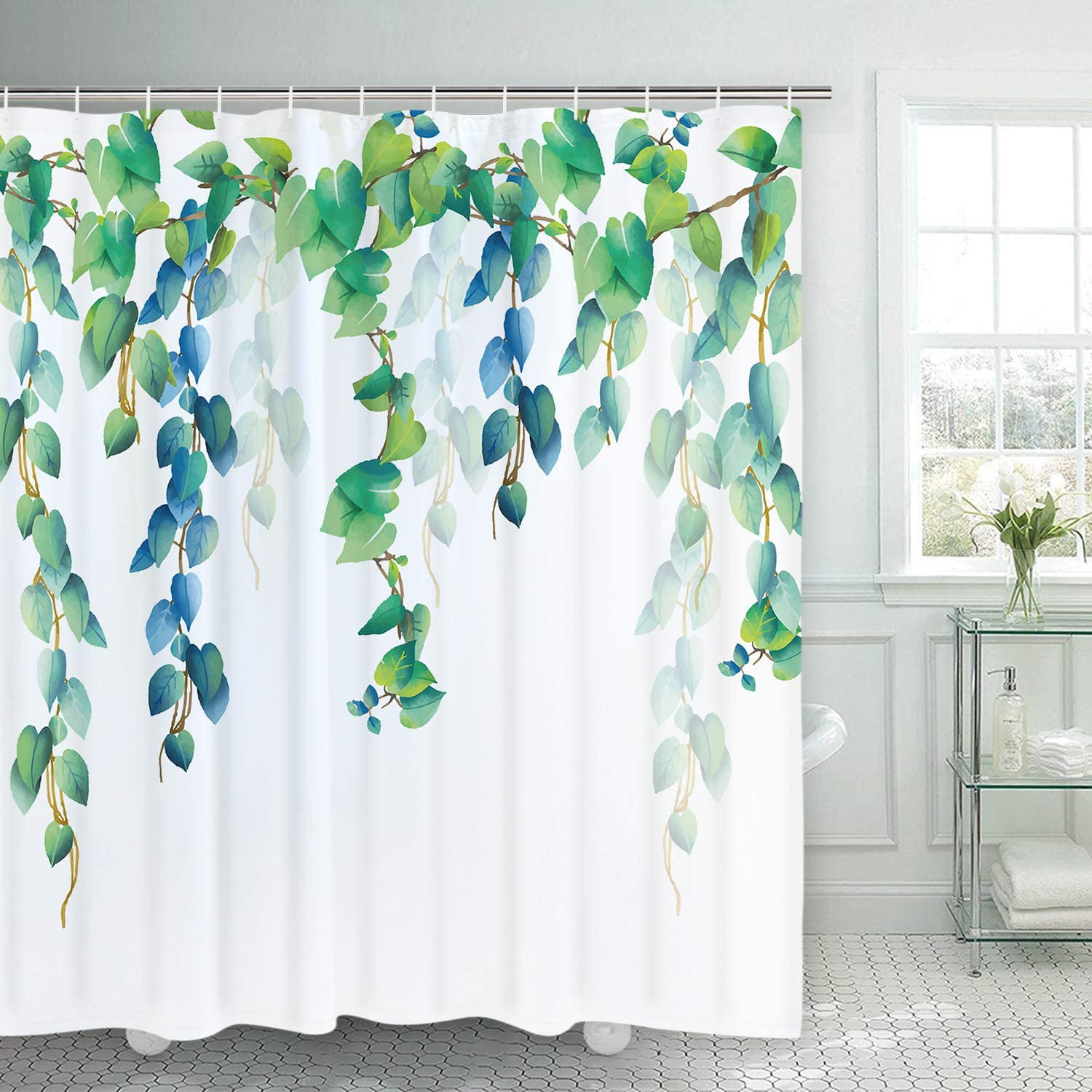 Details about   Black white cannabis leaf Shower Curtain Bathroom Decor Fabric & 12hooks 71" 