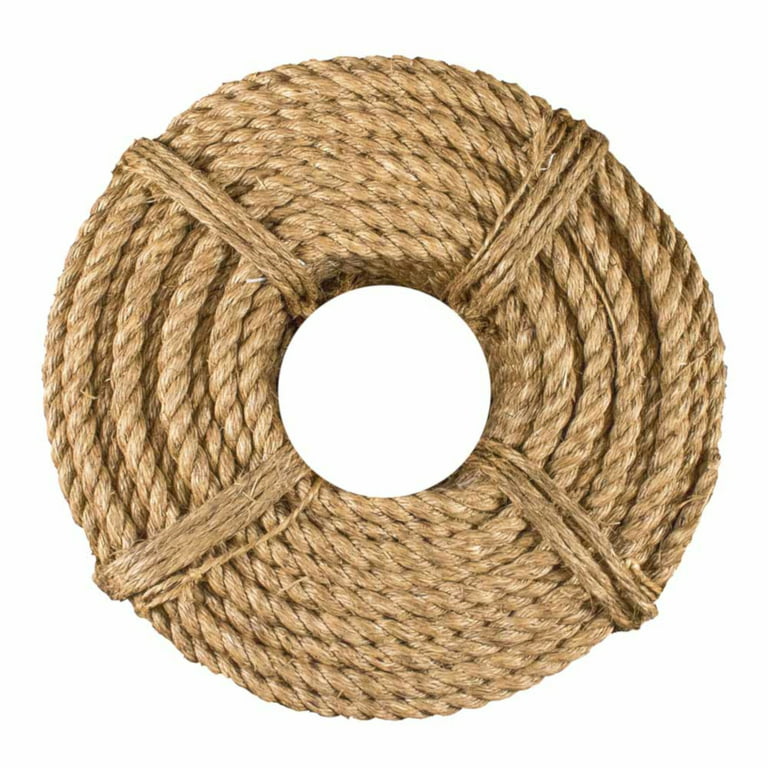 GOLBERG Manila Rope - Heavy Duty 3 Strand Natural Fiber - 1/4 inch, 5/16  inch, 3/8 inch, 1/2 inch, 5/8 inch, 3/4 inch, 1 inch, 2 inch - Available in  Different Lengths 