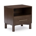 thumbnail image 6 of Sera Fluted Cubby Nightstand with 1 Drawer, Electrical Outlet and Brass Handle, Walnut, 6 of 11