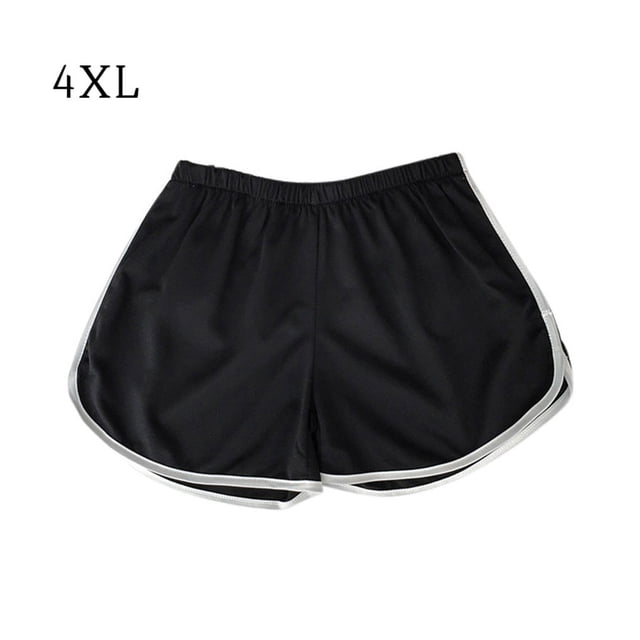 Pantalones cortos deportivos para mujer Pantalones cortos deportivos sueltos con pierna ancha Pantalones cortos deportivos, Negro, 4XL tholdsy AP001487-23B