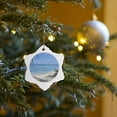 thumbnail image 7 of 3drose, Cook Islands, Rarotonga, Beach Hammock - Oc14 Mde0095 - Michael Defreitas, 3 inch Snowflake Porcelain Ornament, 7 of 7