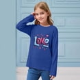 thumbnail image 6 of Auroural Toddler Girl Shirts 3T And 4T CUHK Printed Round Neck Top For Spring And Summer Casual Pullover Boys And Girls Long Sleeved Base Shirt Blue, 6 of 6