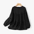 thumbnail image 5 of ZANZEA Women Long Sleeve O Neck Shirt Tee Tiered Tops Casual Loose Solid Blouse, 5 of 6