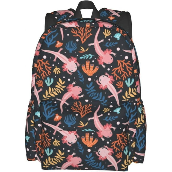 Axolotl Backpack Bookbag Laptop Backpacks Multipurpose Daypack Men Women Travel Hiking