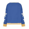 thumbnail image 4 of Penkiiy Women Cotton Oversized Sweatshirt Long Sleeve Crewneck Hoodies Star Tee Shirts 2024 Fall Pullover Clothes L Blue, 4 of 6