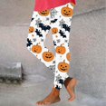 thumbnail image 5 of Women's Halloween Printed Leggings High Waisted Stretchy Yoga Pants Soft Athletic Workout Gym Tights White, 5 of 6