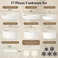 thumbnail image 2 of Juego de utensilios de cocina SODAY, 17 unidades, antiadherentes con mango desmontable, color blanco, 2 of 7