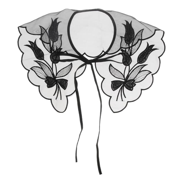 cuello falso floral Sunnimix gasa desmontable negro 02
