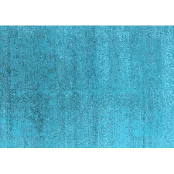 Ahgly Company Indoor Rectangle Oriental Light Blue Industrial Area Rugs, 8' x 12'