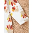 thumbnail image 6 of Rdhnmea Baby Girls Rompers Infant Thanksgiving Turkey Print Long Sleeve Bodysuit with Headband Newborn Zipper Footed Jumpsuits, 6 of 9