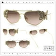 thumbnail image 2 of Luxury Womens Heavy Rhinestone Iced Out Cat Eye Metal Sunglasses Gold - Brown Pink, 2 of 8