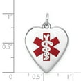 thumbnail image 2 of Beautiful 14k White Gold Heart-Shaped Enameled Medical Jewelry Pendant, 2 of 2