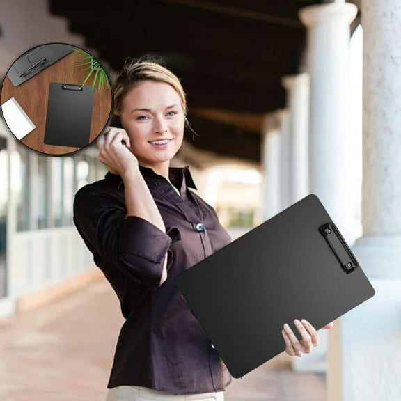 Clip Boards, Plastic Clipboards, Clip Boards with Metal Clip, 12.4 x 8.8 Inch Low Profile Clipboard, Standard A4 Letter Size for Office