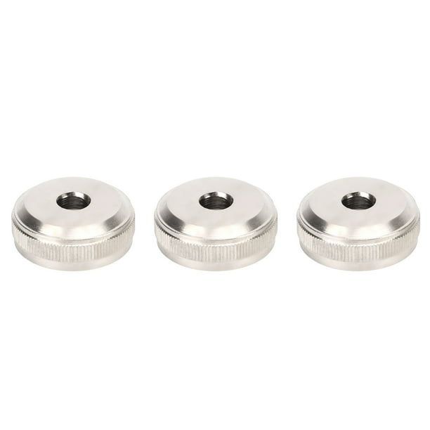 3 tapas de válvula de trompeta de metal plateado con tornillo de pistón para repuesto de trompeta, accesorios para instrumentos musicales, tapa de válvula inferior de trompeta.