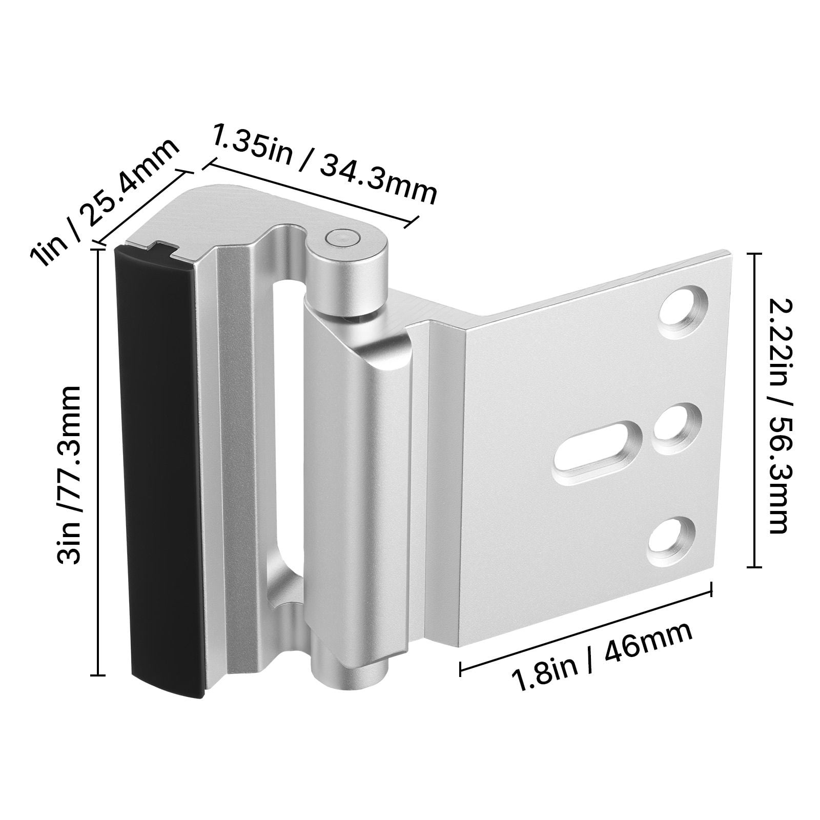 Home Security Door Reinforcement Lock 800LBS, Premium Aluminum Alloy Rustproof, Childproof Door Security Latch for Front Door Home Defense Safety